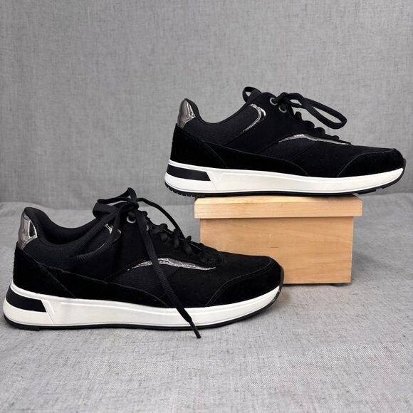 Vionic‎ Nova Athletic Shoes Black Leather Lace Up Training Sneaker Women's 7.5 - Picture 2 of 11